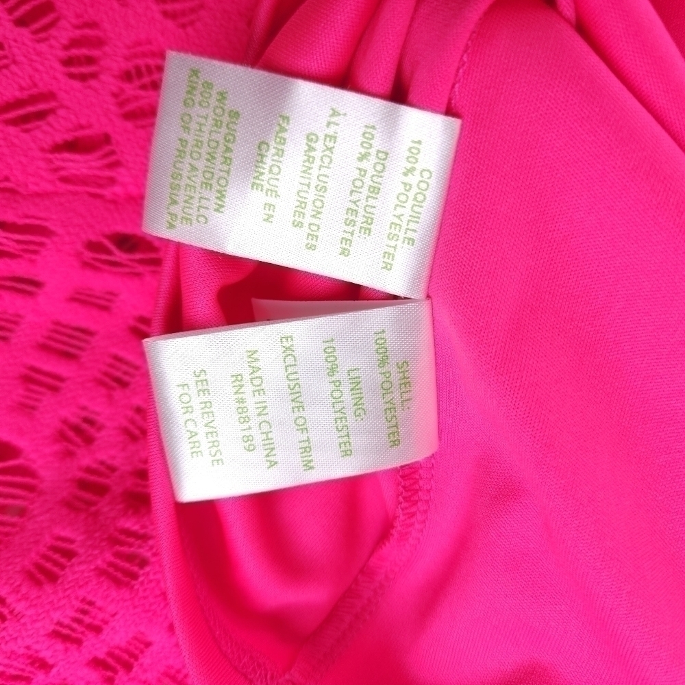 Like New Lilly Pulitzer Pink Eyelet One Shoulder Dress Sz 6 Barbiecore - Picture 11 of 11
